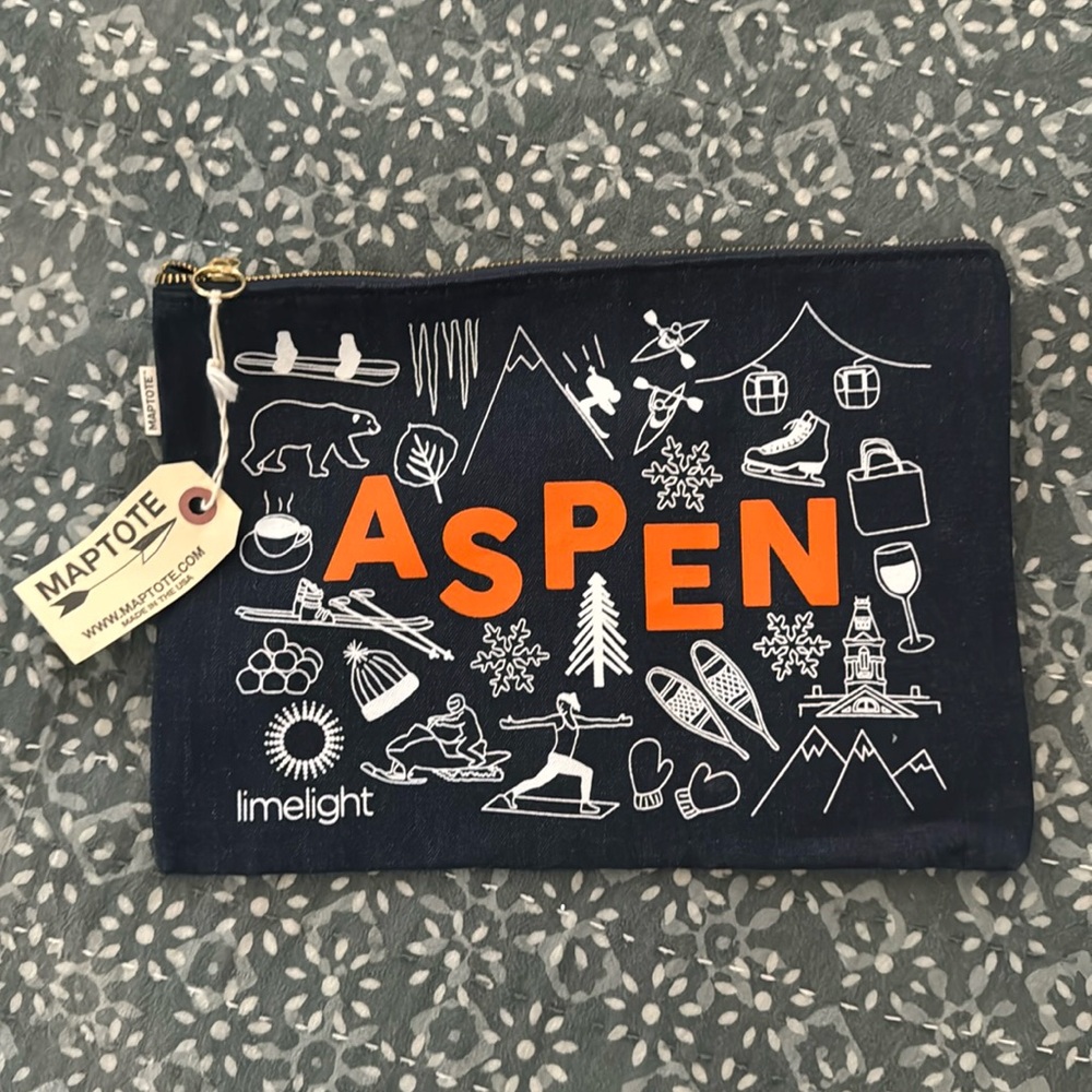 ASPEN Flat Zip Pouch MAPTOTE NWT